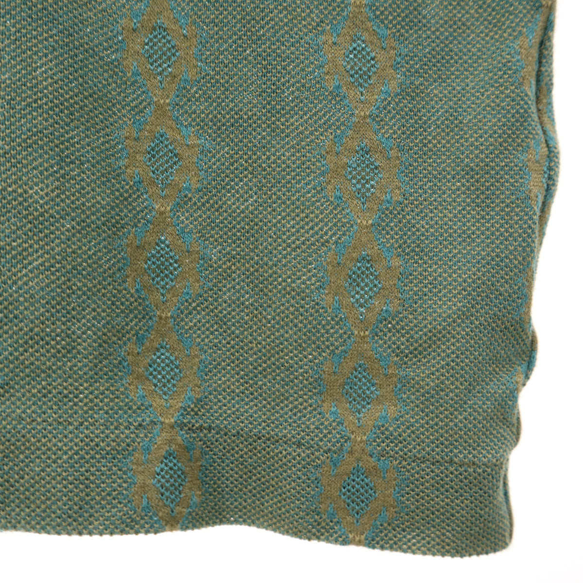 YVES SAINT LAURENT イヴサンローラン 90s オールド ストライプ柄 半袖 ポロシャツ L グリーン系 メンズ