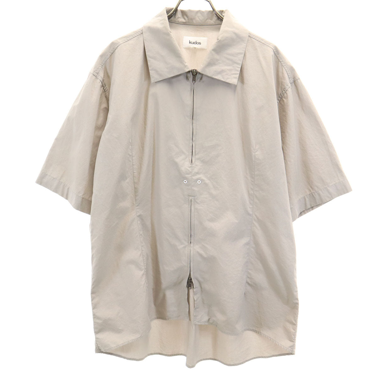 kudos クードス 日本製 半袖 ハーフジップ シャツ 2 グレー プルオーバー メンズ