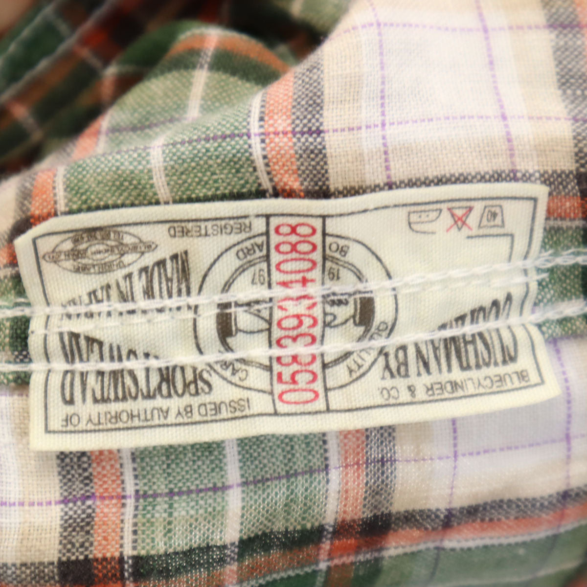 CUSHMAN クッシュマン チェック柄 半袖 リネンライク シャツ L グリーン系 メンズ