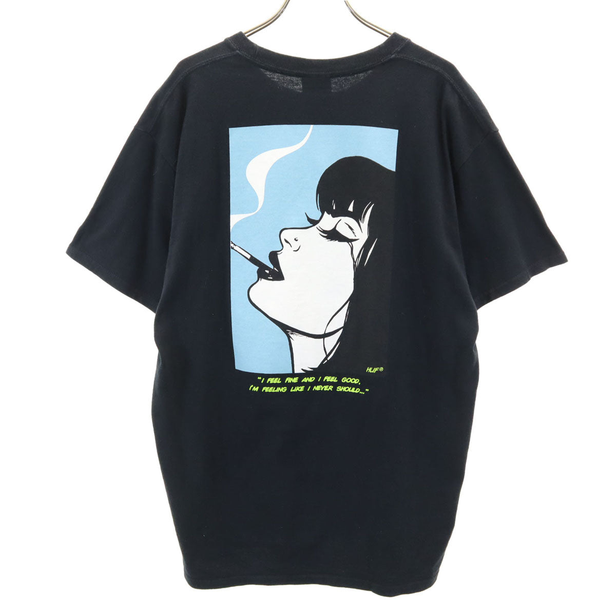 HUF ハフ バックプリント 半袖 Tシャツ L 黒 メンズ