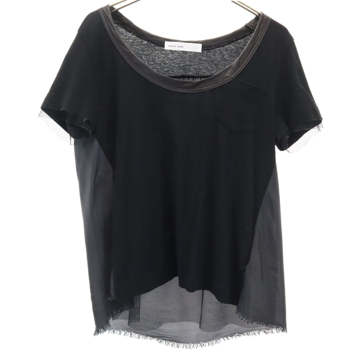 sacai luck サカイラック 日本製 半袖 カットソー 1 ブラック レディース