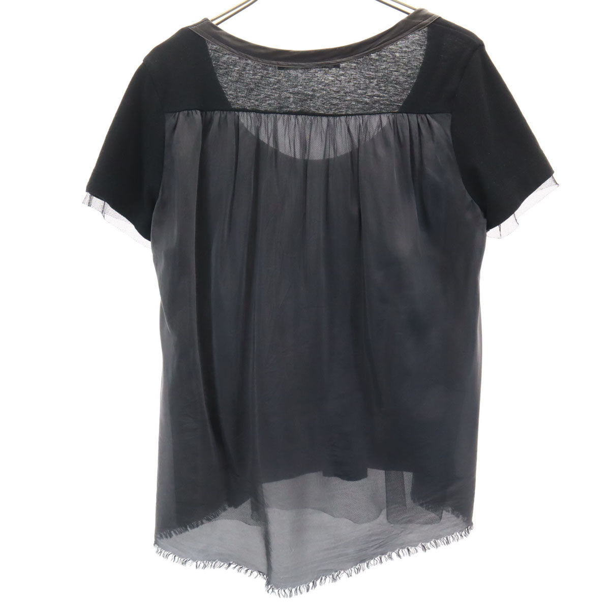 sacai luck サカイラック 日本製 半袖 カットソー 1 ブラック レディース