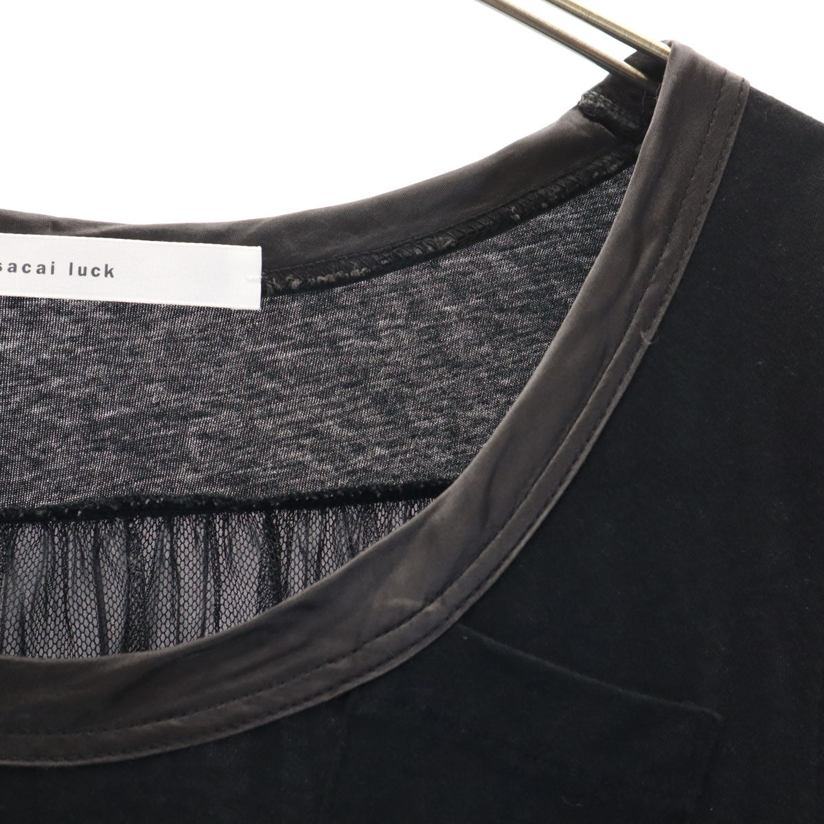 sacai luck サカイラック 日本製 半袖 カットソー 1 ブラック レディース