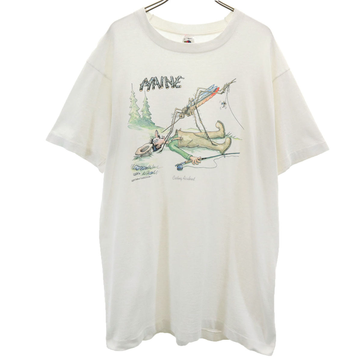 FRUIT OF THE LOOM フルーツオブザルーム 90s USA製 オールド MAINE 半袖 Tシャツ L ホワイト シングルステッチ メンズ