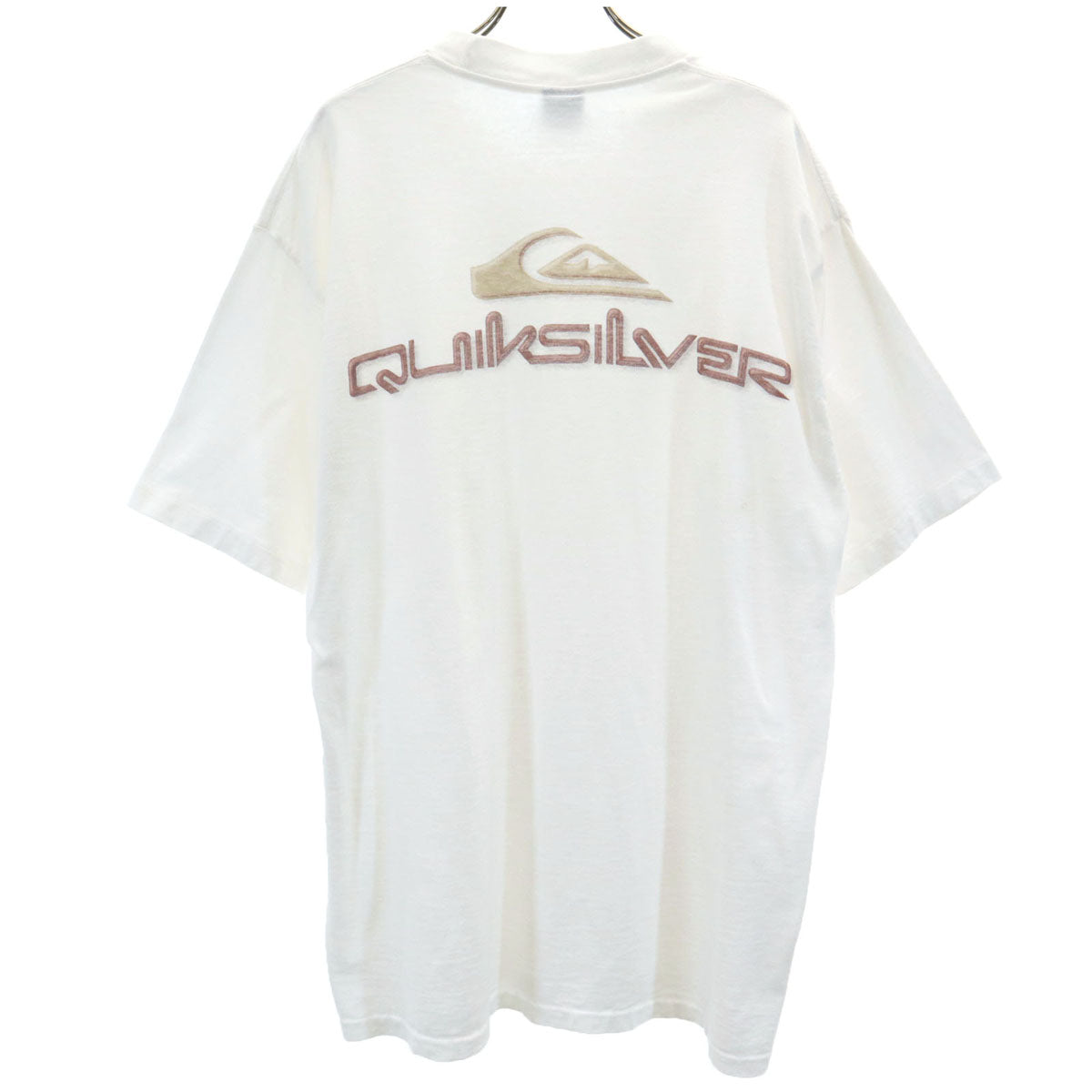 Quiksilver クイックシルバー USA製 バックロゴ 半袖 Tシャツ L ホワイト シングルステッチ メンズ