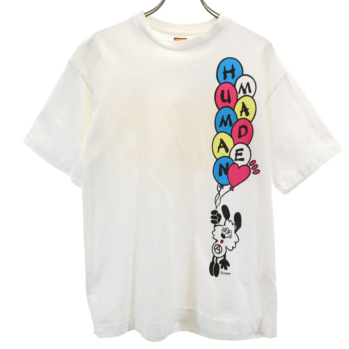 HUMAN MADE ヒューマンメイド VERDY ヴェルディ コラボ 日本製 半袖 Tシャツ S ホワイト メンズ