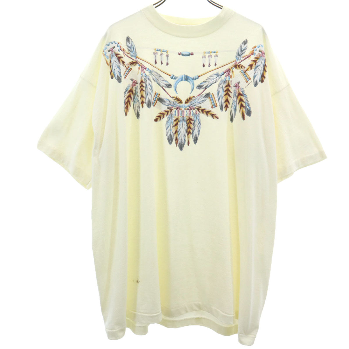 90s オールド ドリームキャッチャー 半袖 Tシャツ アイボリー シングルステッチ メンズ