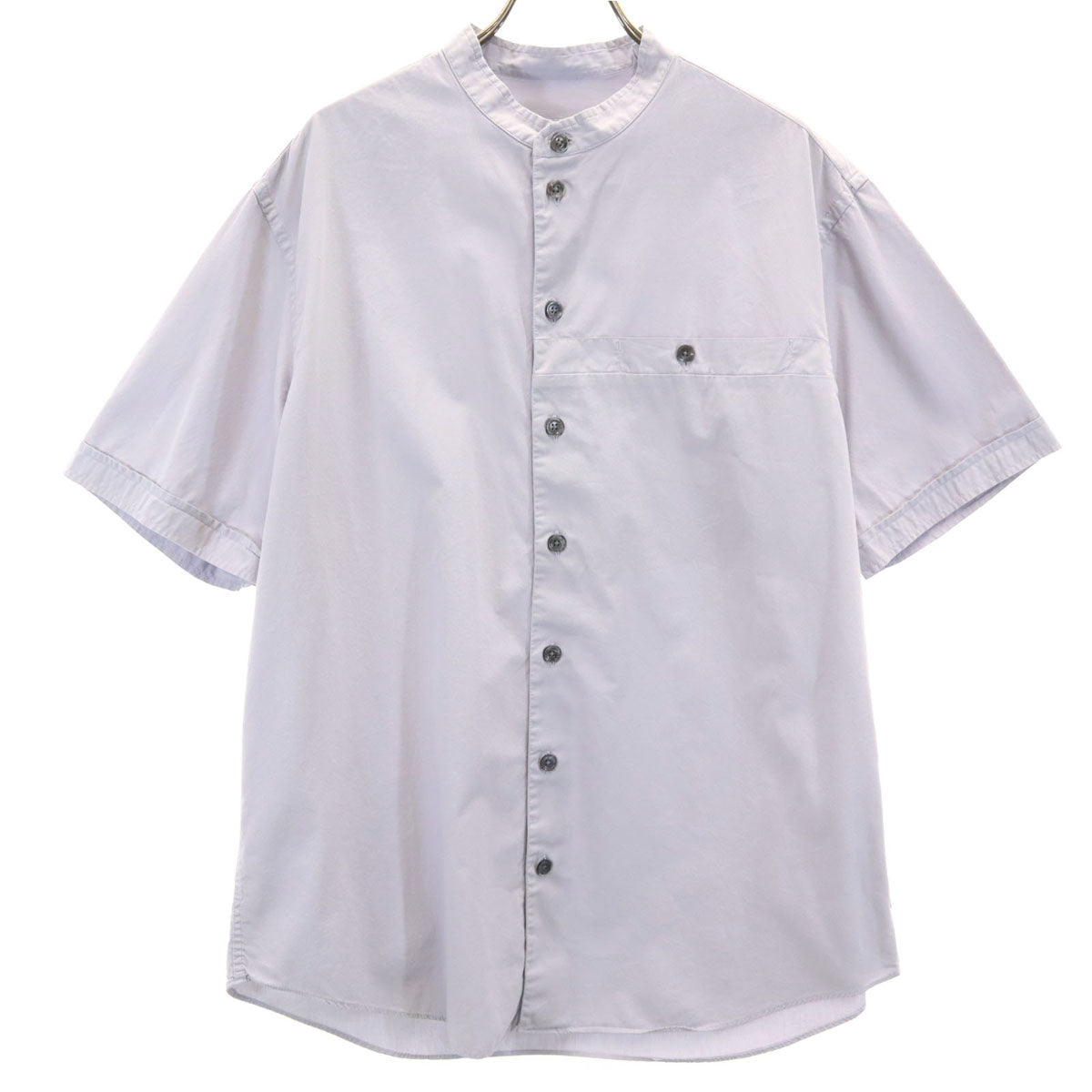 ARMANI COLLEZIONI アルマーニコレッツォーニ 半袖 バンドカラーシャツ L グレー メンズ