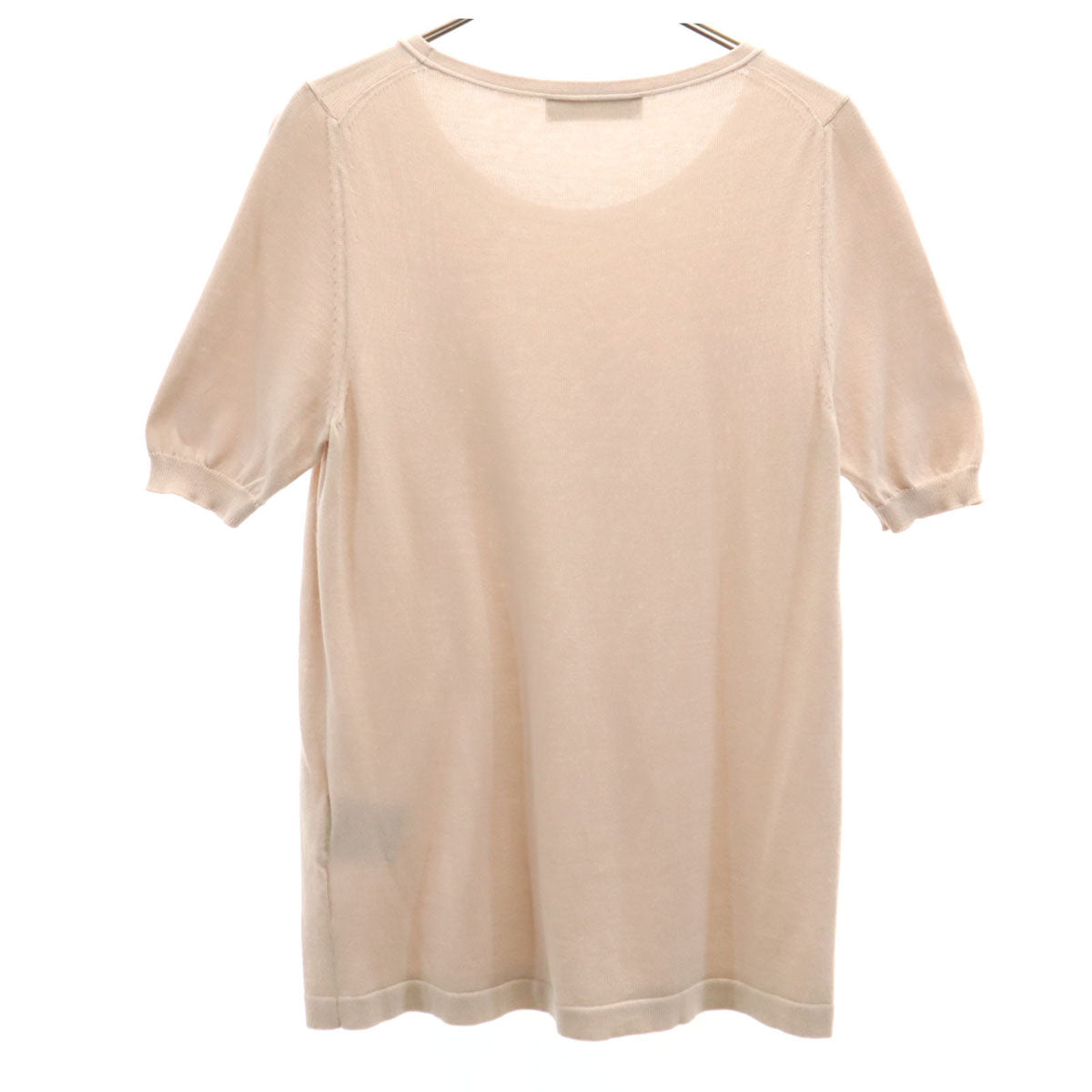 Herno ヘルノ イタリア製 半袖 コットン セーター 46 ベージュ系 ニット レディース