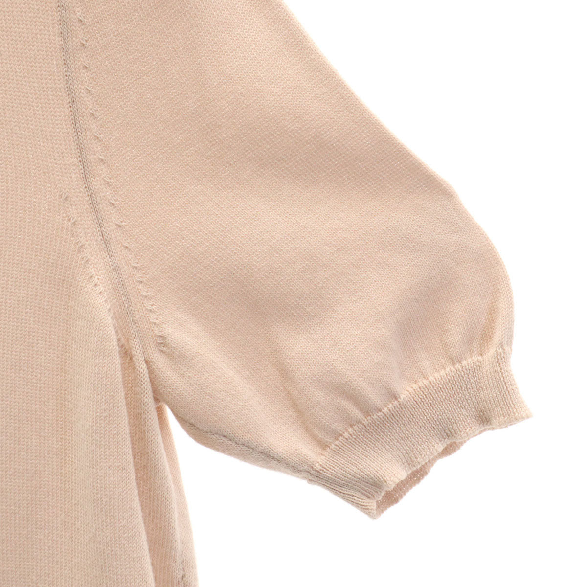 Herno ヘルノ イタリア製 半袖 コットン セーター 46 ベージュ系 ニット レディース