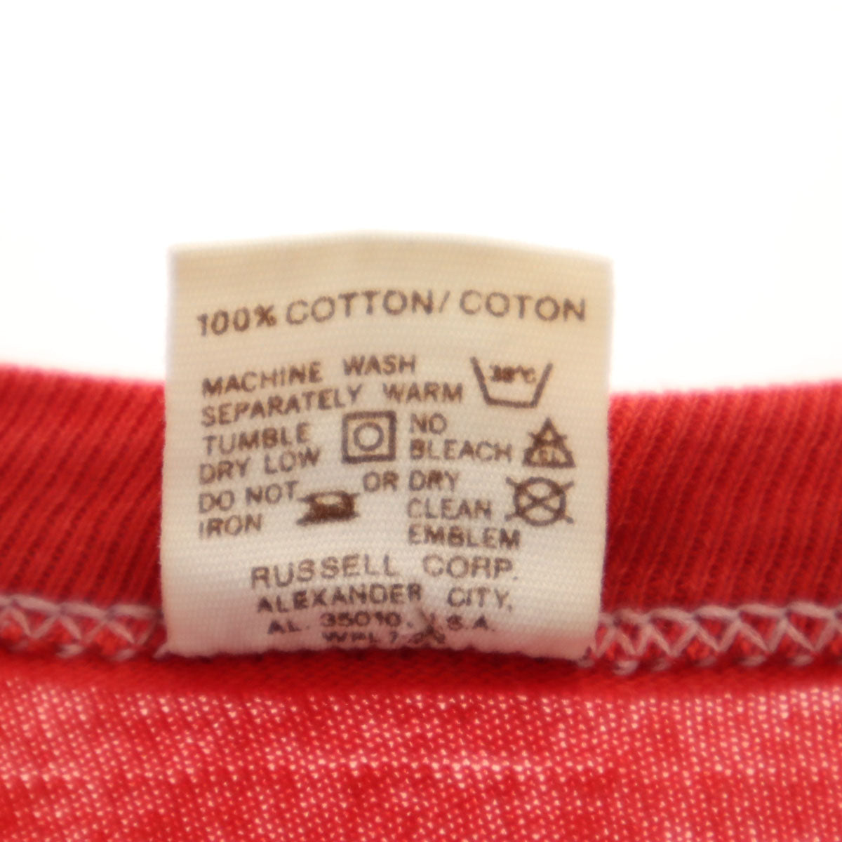 RUSSELL ラッセル 70s 80s USA製 ヴィンテージ 半袖 Tシャツ M レッド系 シングルステッチ メンズ