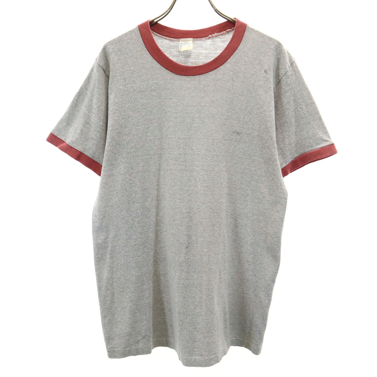 TOWNCRAFT タウンクラフト 70s ヴィンテージ 半袖 リンガー 無地 Tシャツ L グレー系 メンズ