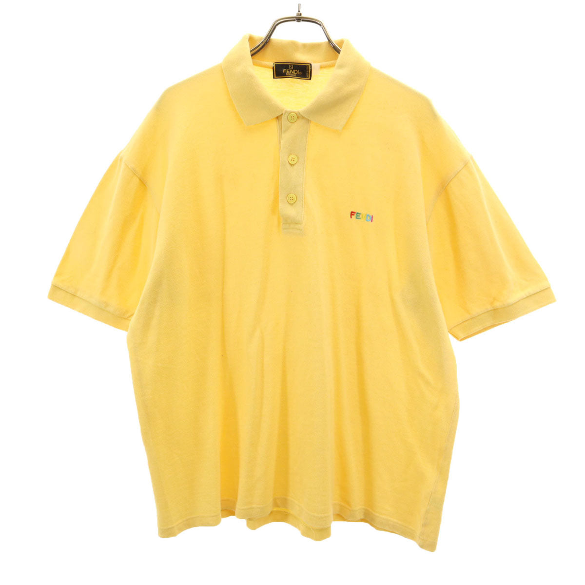 FENDI フェンディ イタリア製 オールド 半袖 ポロシャツ イエロー系 メンズ