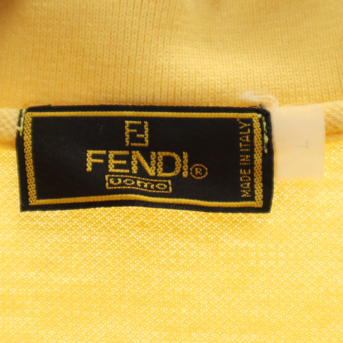 FENDI フェンディ イタリア製 オールド 半袖 ポロシャツ イエロー系 メンズ