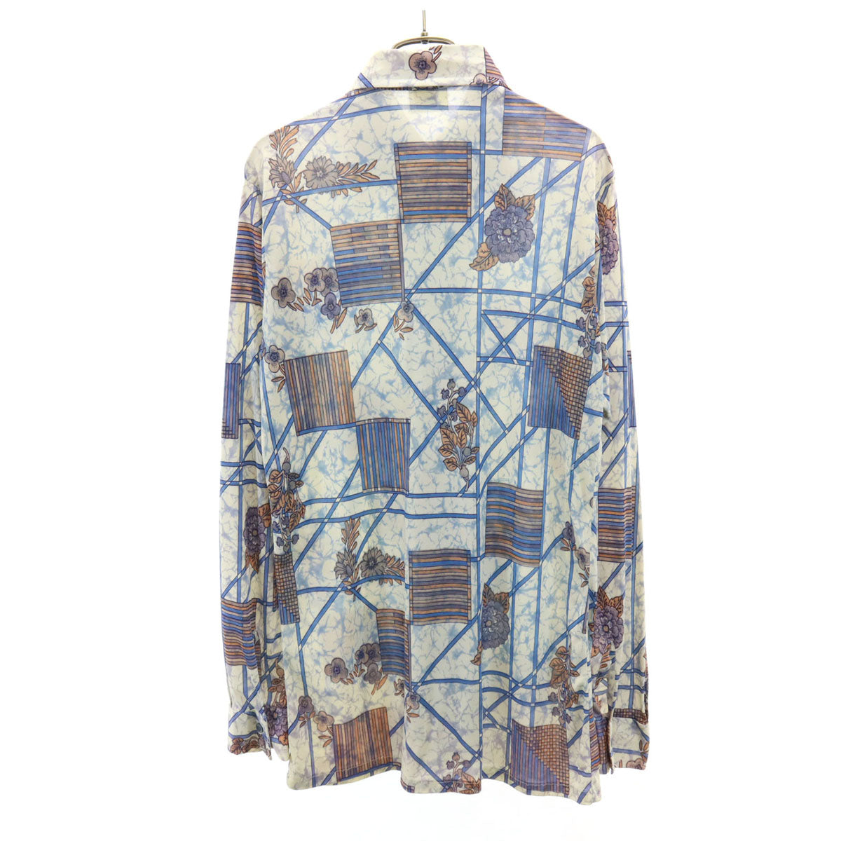 Sears シアーズ 70s ヴィンテージ 花柄 長袖 シャツ M アイボリー メンズ