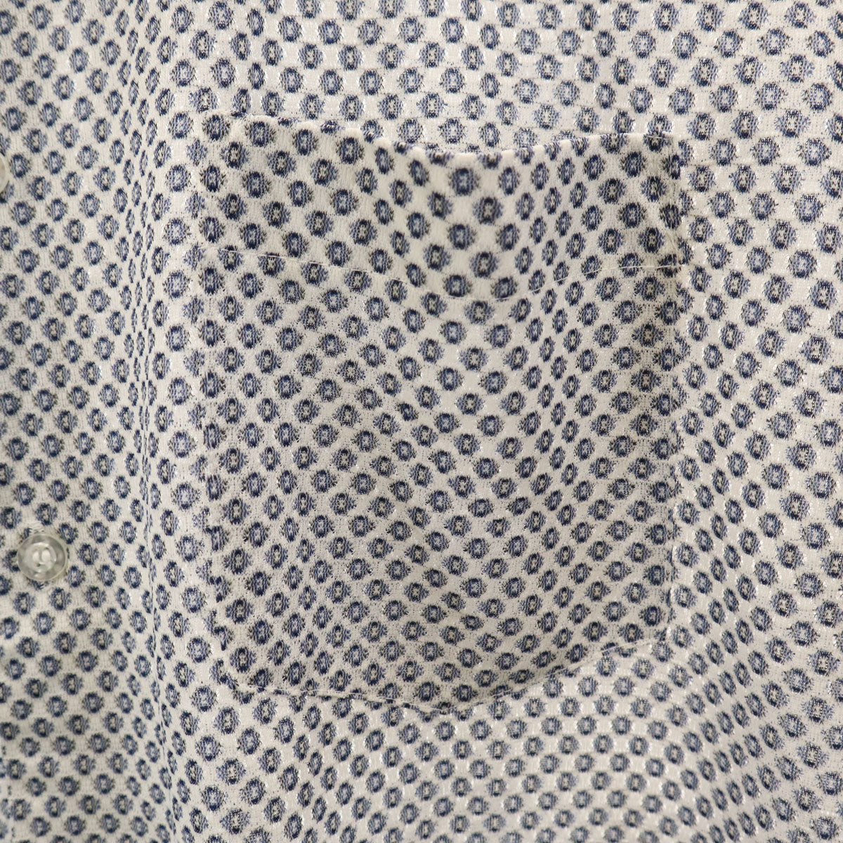 VAN HEUSEN ヴァンヒューゼン 70s ヴィンテージ 総柄 長袖 シャツ 15 1/2-34 ホワイト メンズ