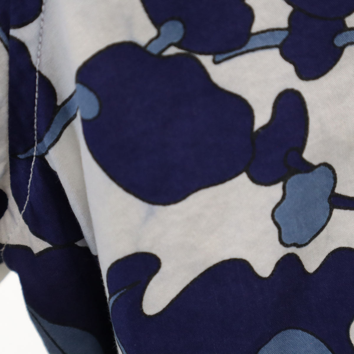 GUCCI グッチ イタリア製 シルクブレンド 総柄 長袖 シャツ 42 ネイビー メンズ