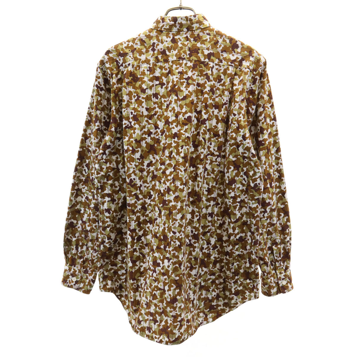 COMME des GARCONS HOMME PLUS コムデギャルソンオムプリュス 1997年 90s 日本製 オールド カモフラ ストライプ柄 長袖 シャツ ブラウン系 迷彩 メンズ