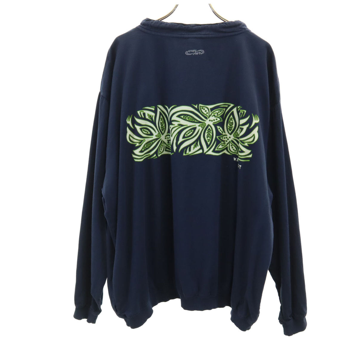 Crazy Shirt クレイジーシャツ 90s USA製 オールド 長袖 ヘンリーネック Tシャツ XXL ネイビー ロンT ビッグサイズ メンズ