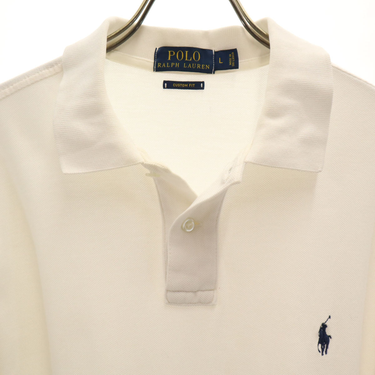 POLO RALPH LAUREN ポロラルフローレン 半袖 カスタムフィット ポロシャツ L オフホワイト 鹿の子 メンズ