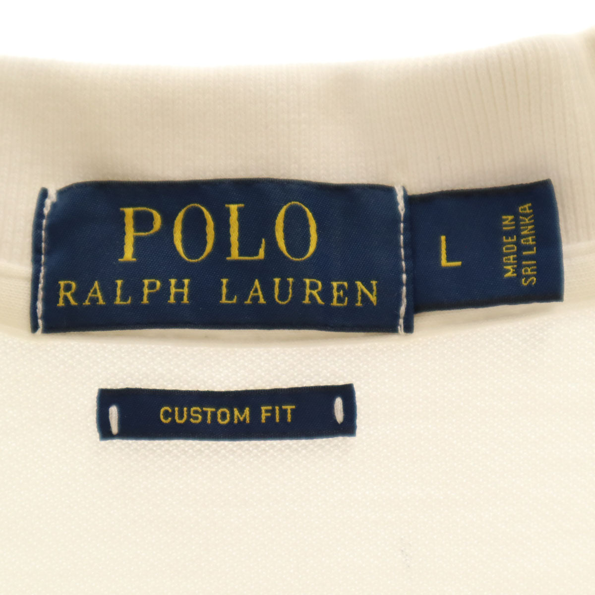 POLO RALPH LAUREN ポロラルフローレン 半袖 カスタムフィット ポロシャツ L オフホワイト 鹿の子 メンズ