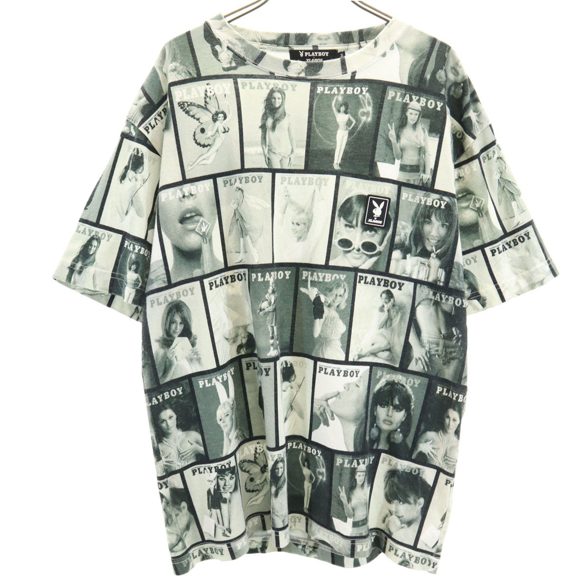 PLAYBOY プレイボーイ XLARGE エクストララージ コラボ 総柄 半袖 Tシャツ M メンズ