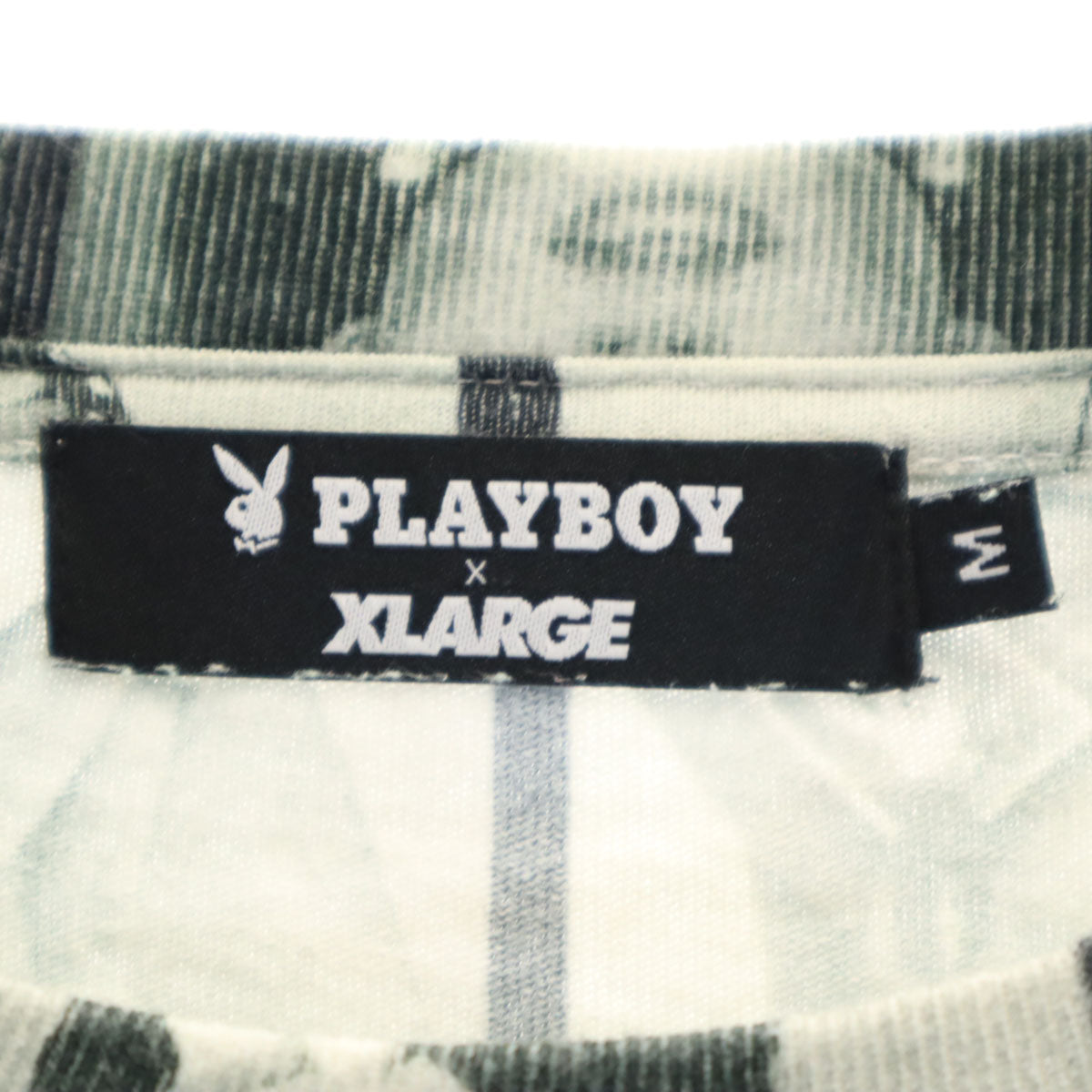 PLAYBOY プレイボーイ XLARGE エクストララージ コラボ 総柄 半袖 Tシャツ M メンズ