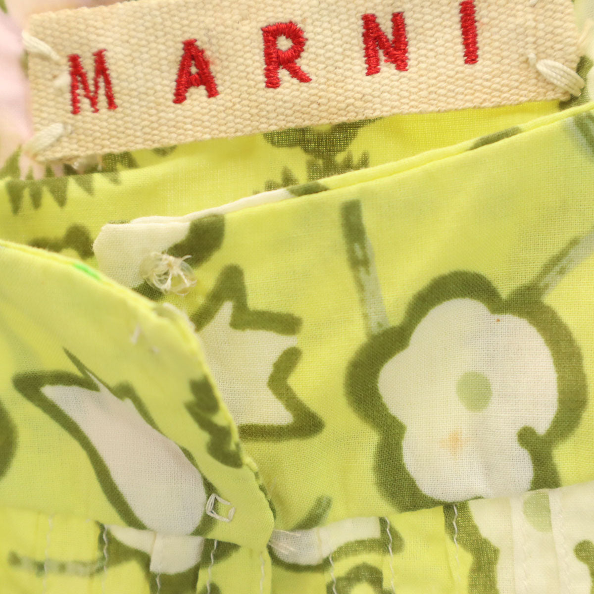 MARNI マルニ イタリア製 花柄 ノースリーブ シャツ 40 イエロー系 レディース