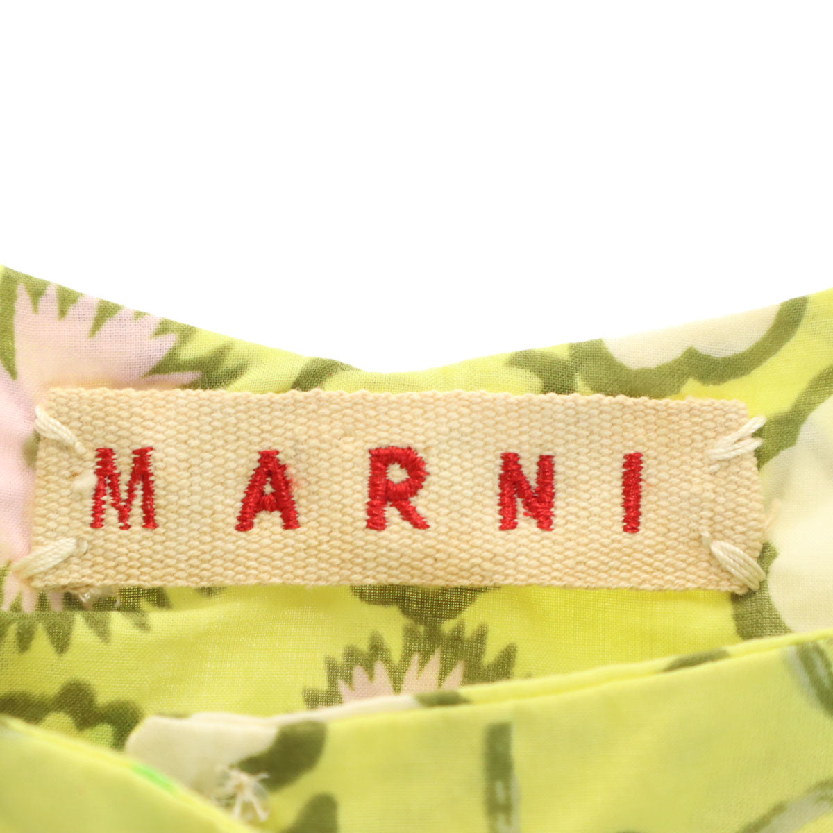 MARNI マルニ イタリア製 花柄 ノースリーブ シャツ 40 イエロー系 レディース