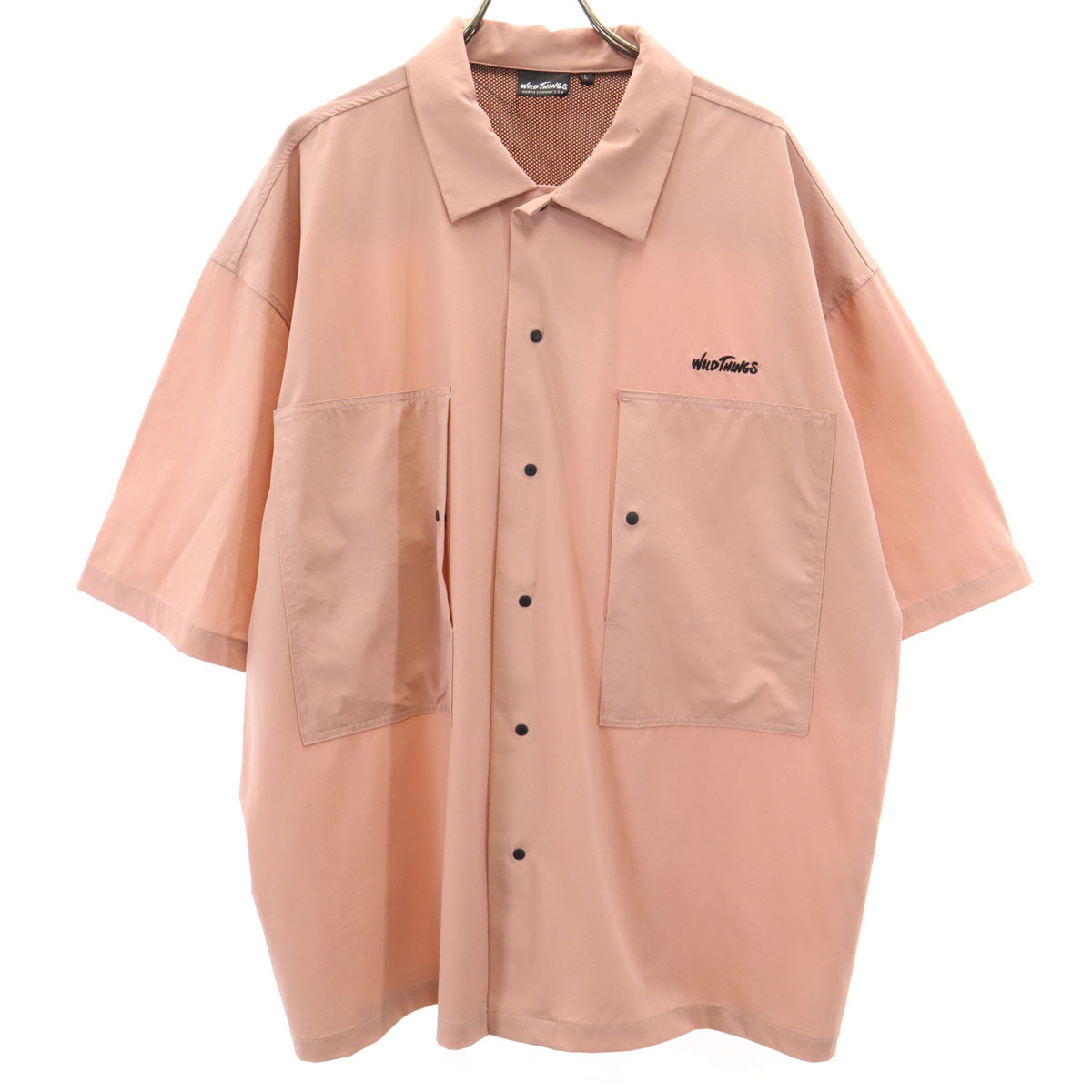 WILDTHINGS ワイルドシングス 半袖 ストレッチ シャツ L ピンク系 メンズ