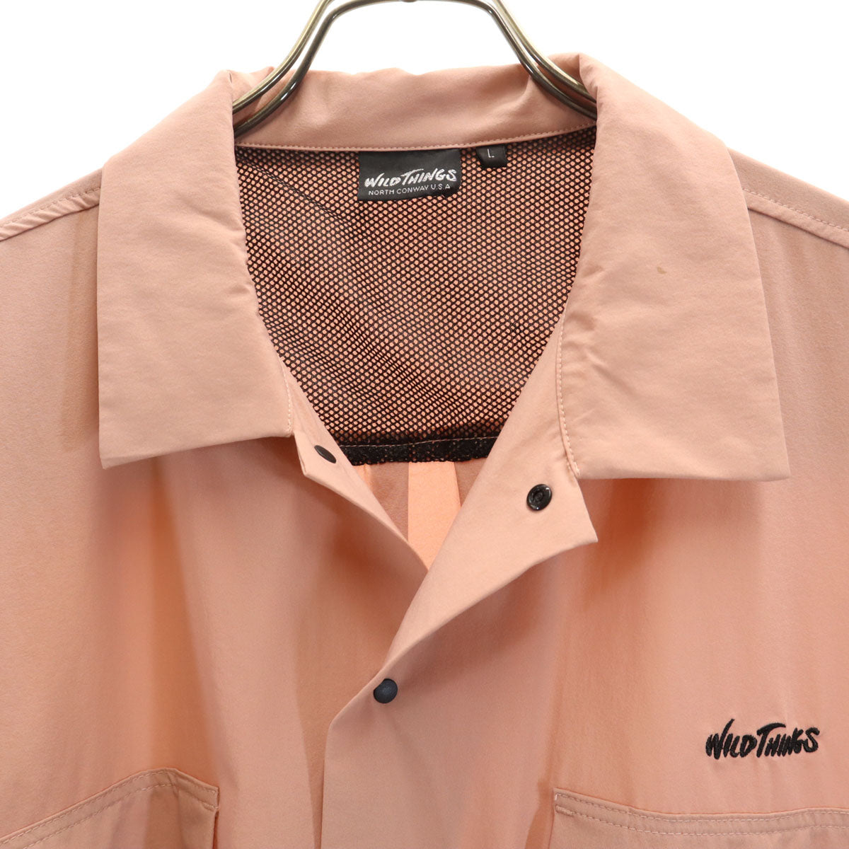 WILDTHINGS ワイルドシングス 半袖 ストレッチ シャツ L ピンク系 メンズ