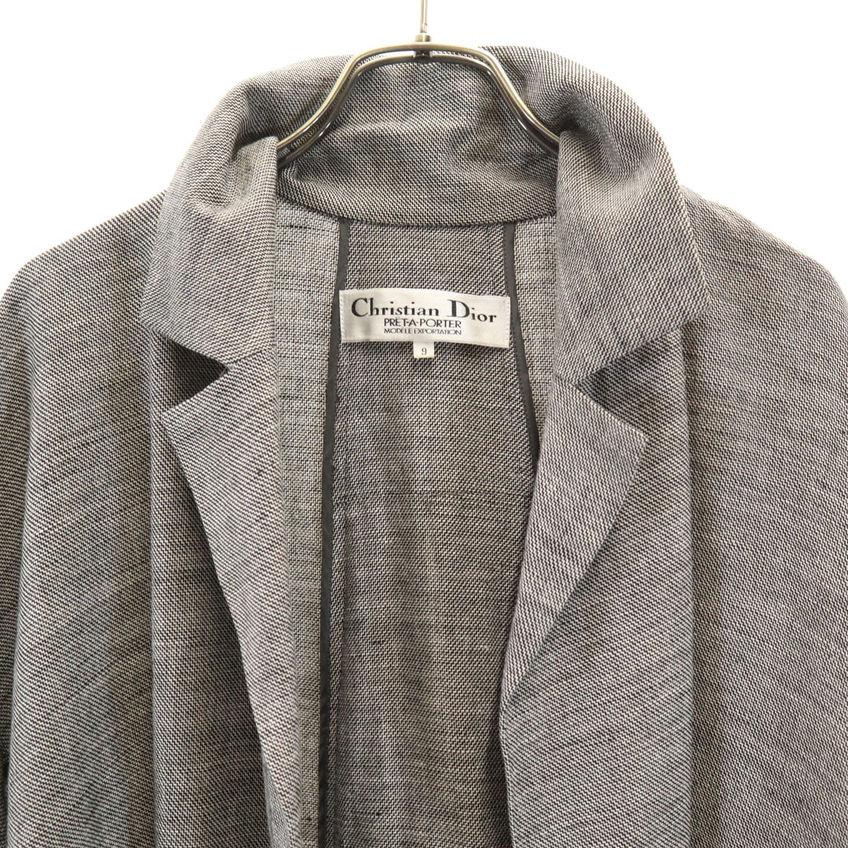 Christian Dior クリスチャンディオール 90s オールド 半袖 ジャケット 9 グレー系 レディース
