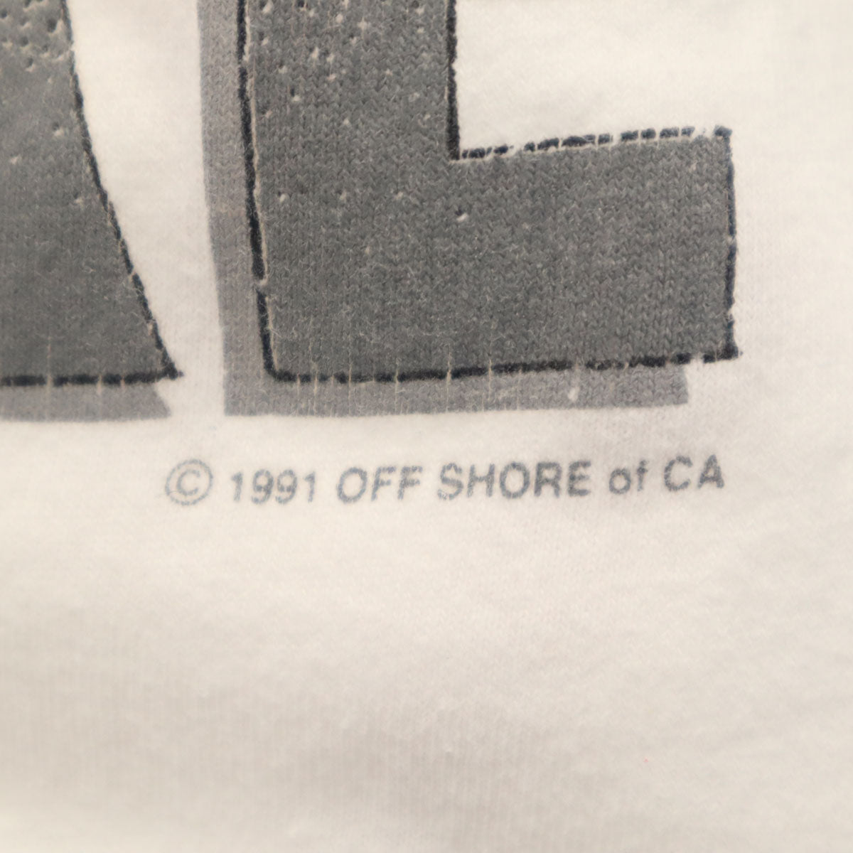 OFF SHORE オフショア 90s USA製 オールド バックロゴ 半袖 Tシャツ M ホワイト シングルステッチ メンズ