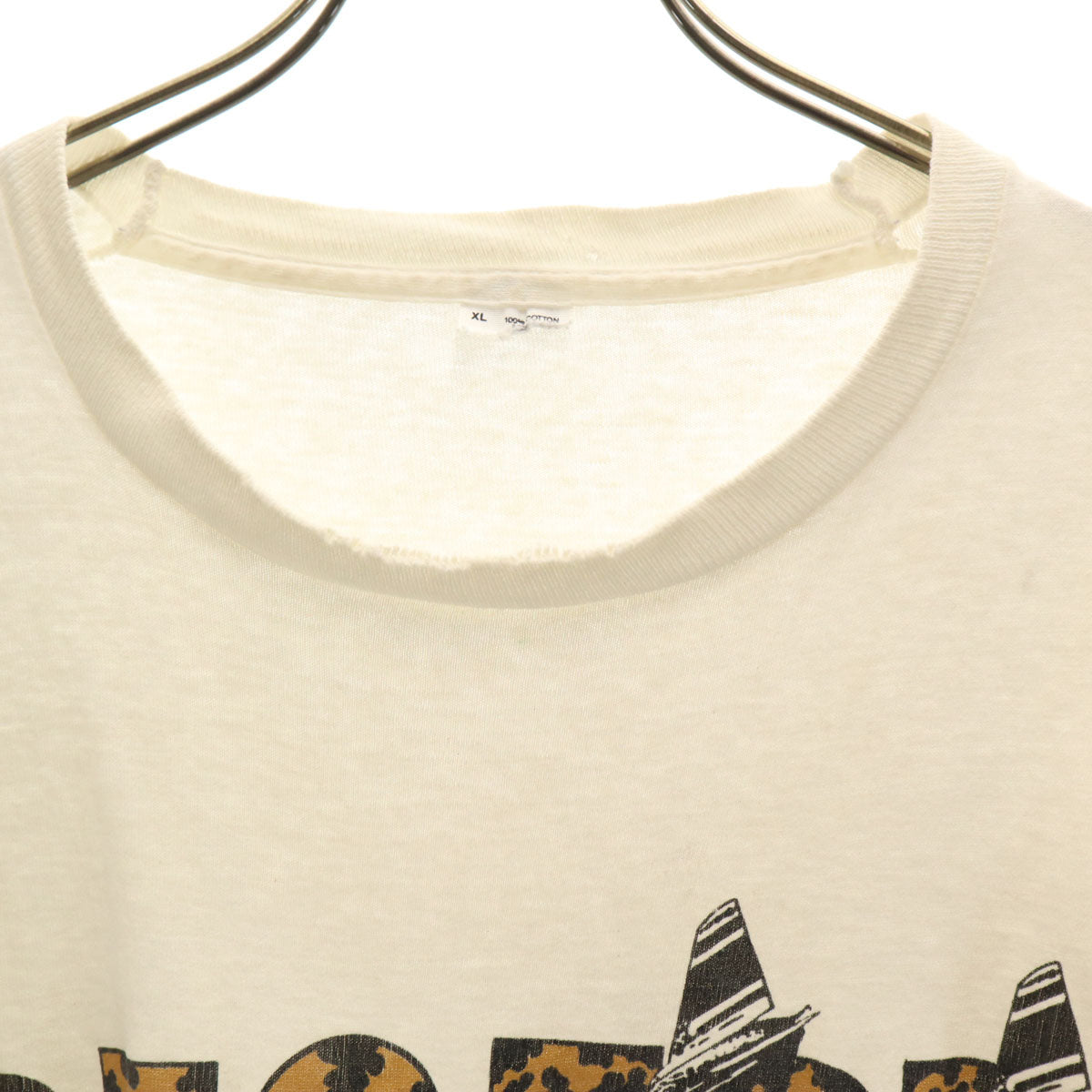 90s オールド USA製 DESERT STORM ラクダ プリント 半袖 Tシャツ XL ホワイト シングルステッチ メンズ