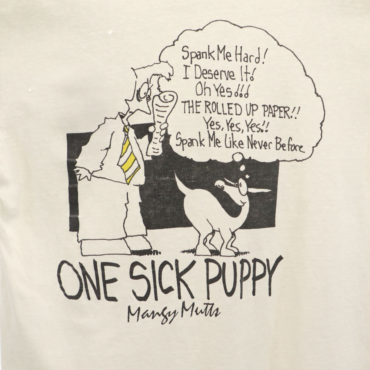 One Sick Puppy 90s USA製 オールド バックプリント 半袖 Tシャツ L ホワイト シングルステッチ ドッグ 犬 メンズ