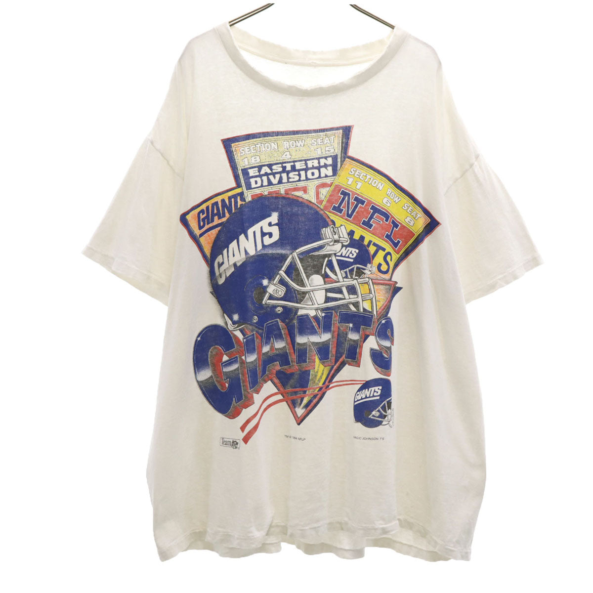 90s オールド NFL ニューヨーク・ジャイアンツ 半袖 Tシャツ ホワイト シングルステッチ GIANTS メンズ