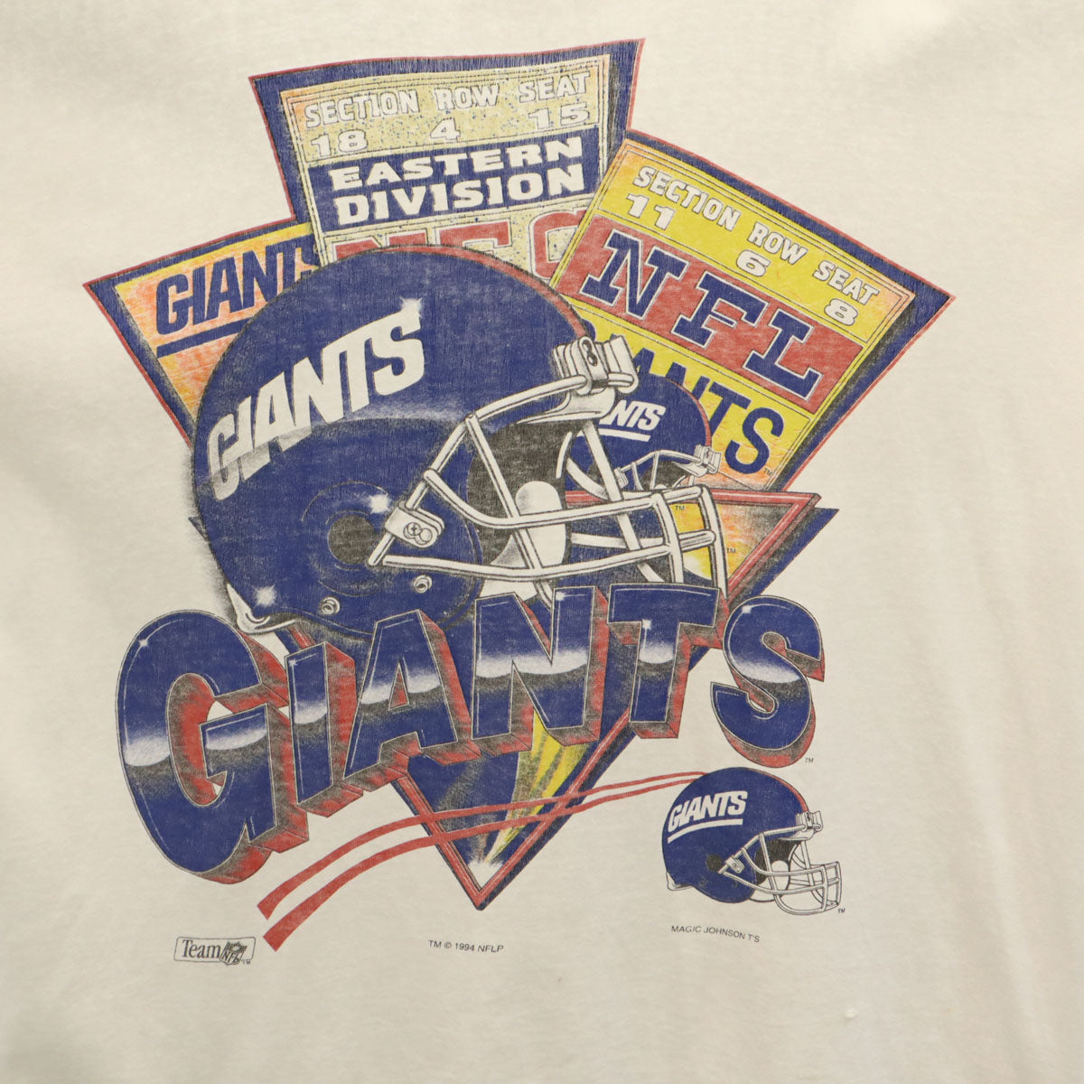 90s オールド NFL ニューヨーク・ジャイアンツ 半袖 Tシャツ ホワイト シングルステッチ GIANTS メンズ