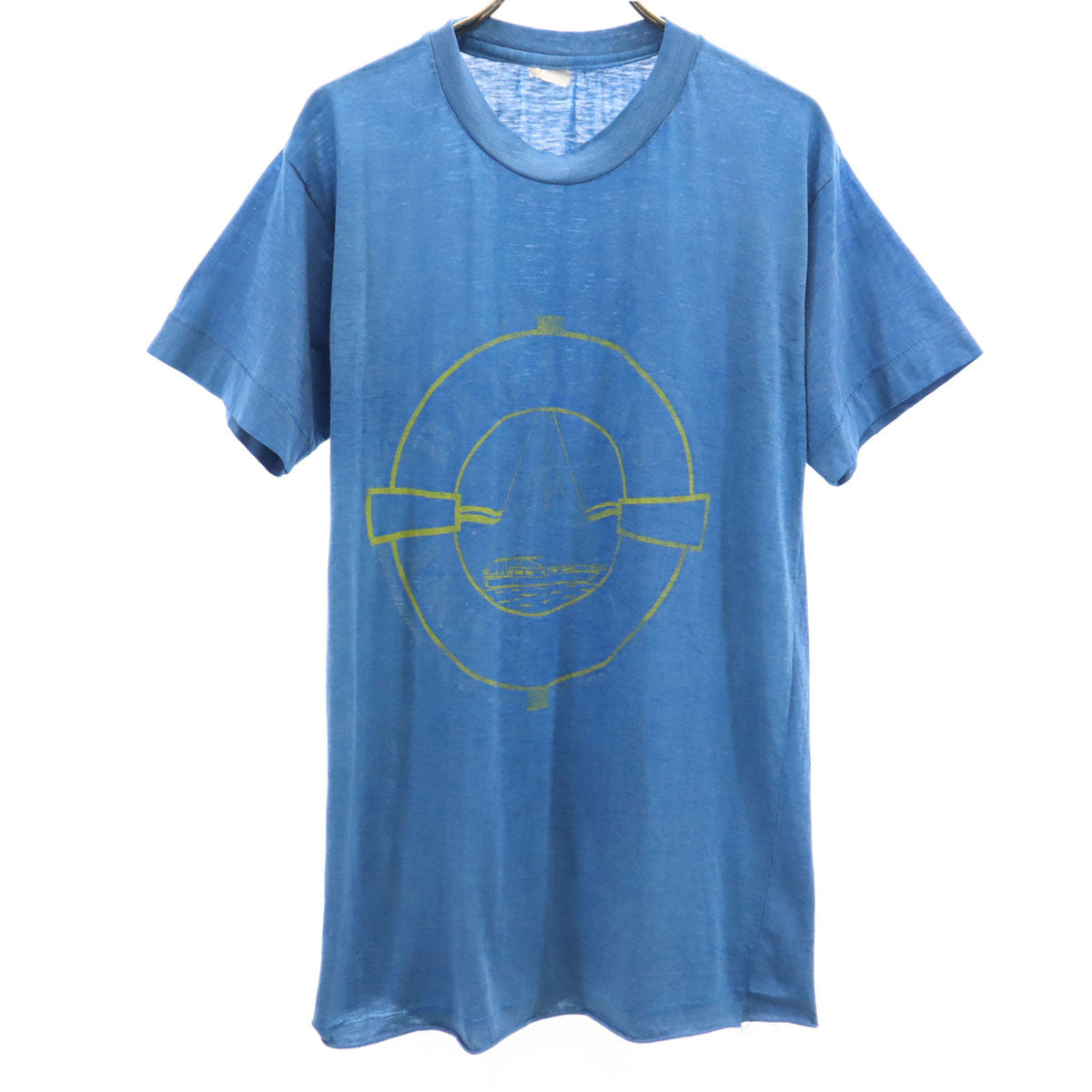 70s 80s ヴィンテージ 半袖 Tシャツ ブルー シングルステッチ メンズ