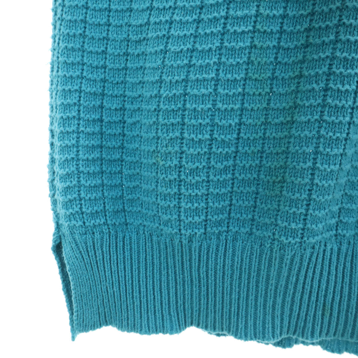 FACTOTUM ファクトタム 日本製 バイカラー 半袖 セーター 36 ブルー系 ニット メンズ