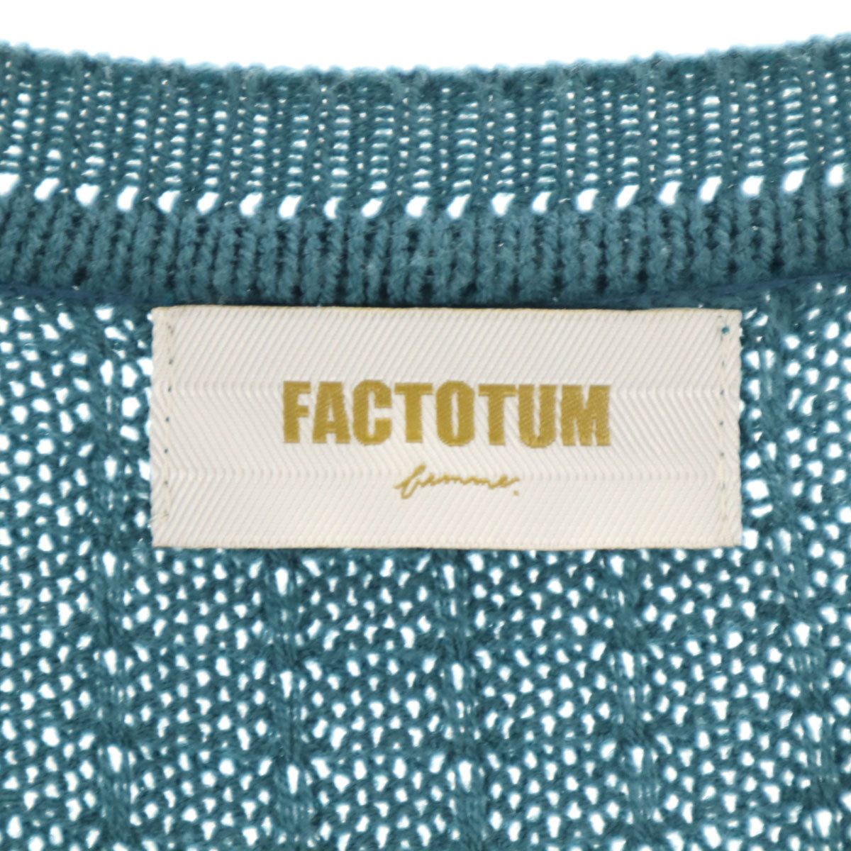 FACTOTUM ファクトタム 日本製 バイカラー 半袖 セーター 36 ブルー系 ニット メンズ