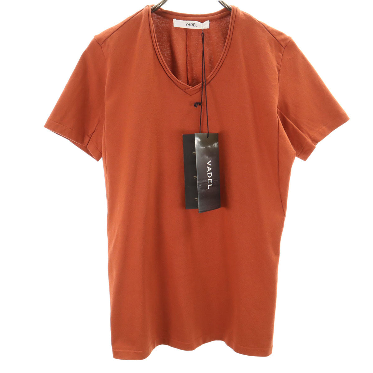 未使用 VADEL バデル 半袖 Vネック Tシャツ 46 ブラウン メンズ