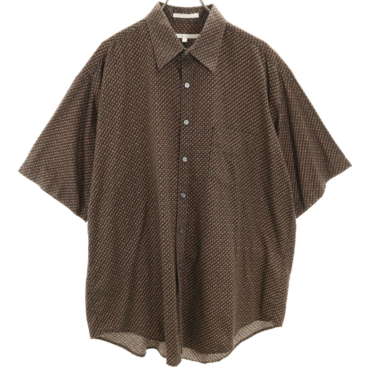 PERRY ELLIS ペリー エリス 90s オールド 総柄 半袖 シャツ XL ブラウン系 メンズ
