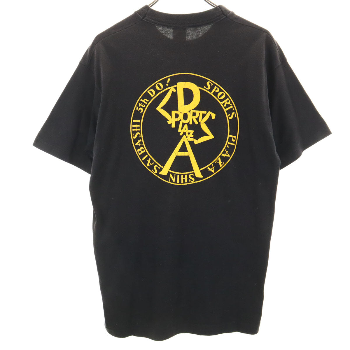 FRUIT OF THE LOOM フルーツオブザルーム 90s USA製 オールド バック 英字プリント 半袖 Tシャツ M ブラック系 メンズ