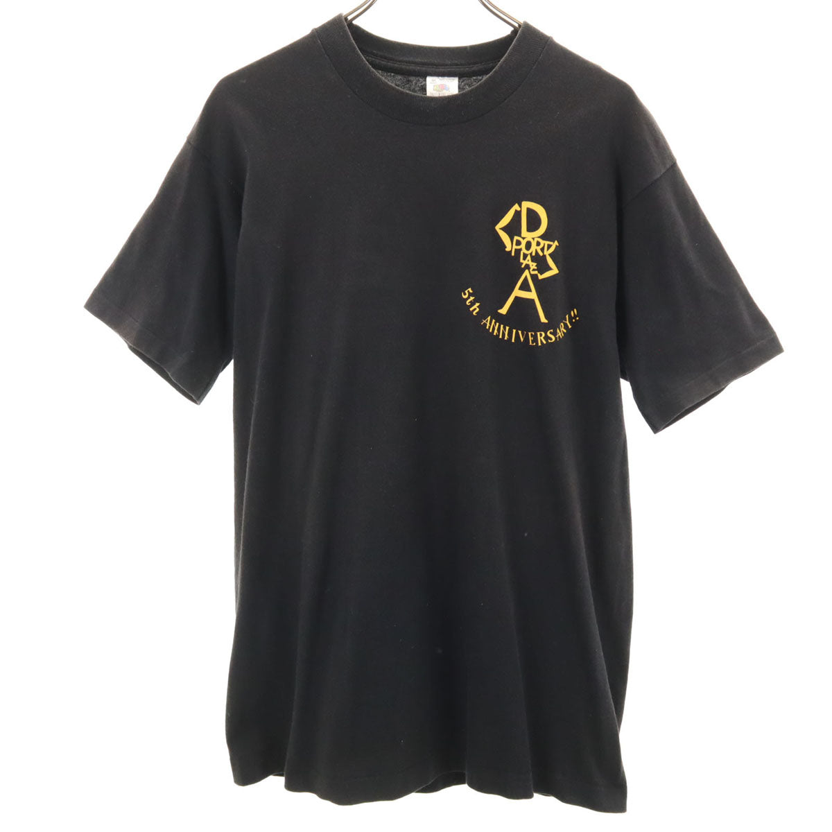 FRUIT OF THE LOOM フルーツオブザルーム 90s USA製 オールド バック 英字プリント 半袖 Tシャツ M ブラック系 メンズ