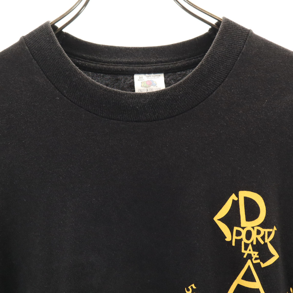 FRUIT OF THE LOOM フルーツオブザルーム 90s USA製 オールド バック 英字プリント 半袖 Tシャツ M ブラック系 メンズ