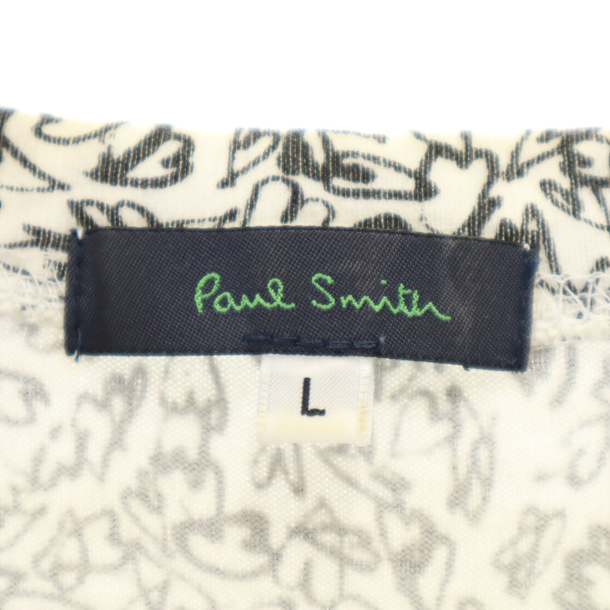 Paul Smith ポールスミス 日本製 総柄 半袖 Tシャツ L ホワイト メンズ