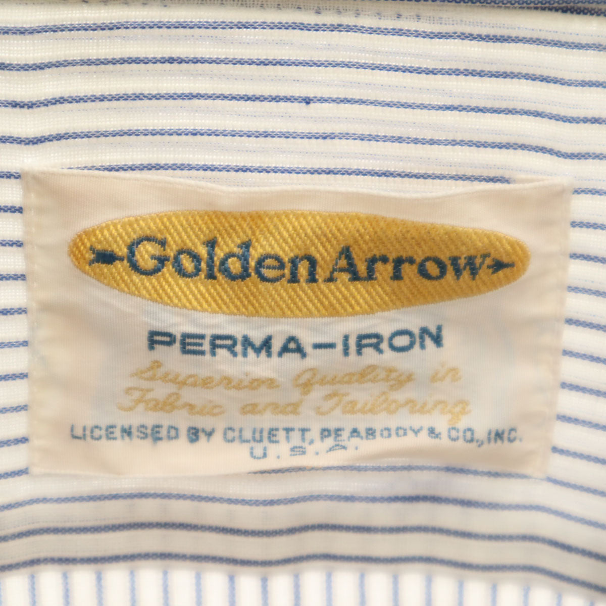 Golden Arrow ゴールデンアロー 70s 80s ヴィンテージ 半袖 シャツ ブルー系 メンズ