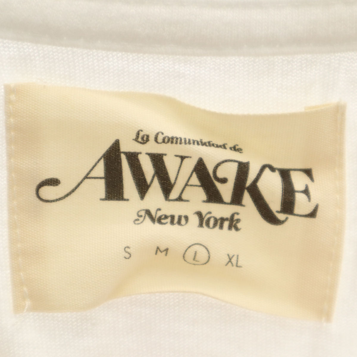 AWAKE NY アウェイクニューヨーク USA製 半袖 Tシャツ L ホワイト メンズ