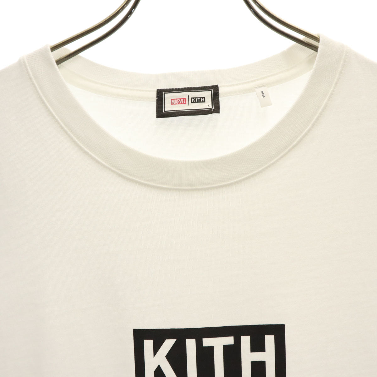 MARVEL マーベル KITH キス コラボ 未使用 半袖 Tシャツ L 白 スパイダーマン タグ付き メンズ