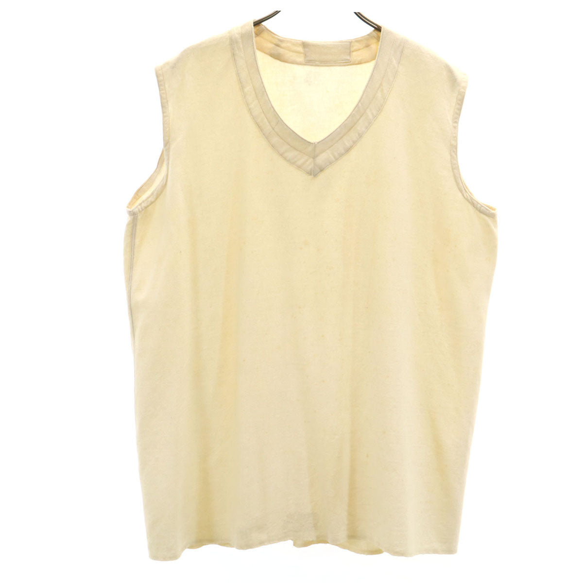 FRENCH ARMY フランス軍 40s 50s ヴィンテージ ノースリーブ Vネック ベスト 46 ベージュ メンズ